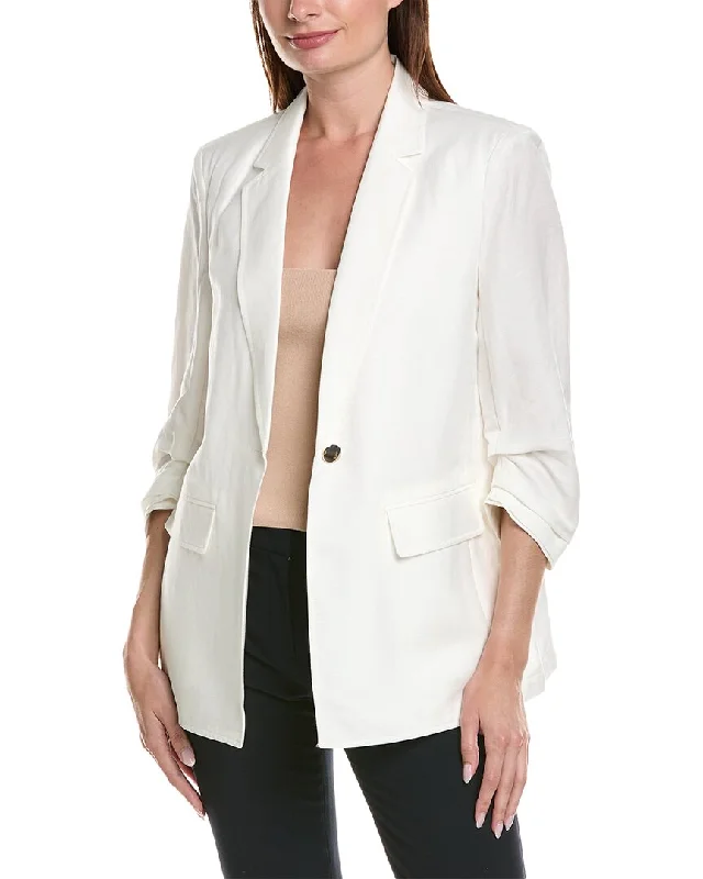 Anne Klein Notch Collar Linen-Blend Jacket Denim Jacket Leather Jacket Suede Jacket Anne Klein Notch Collar Linen-Blend Jacket Denim Jacket Leather Jacket Suede Jacket