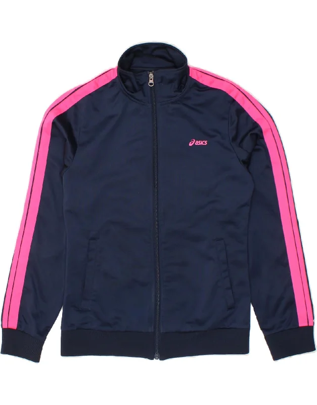 ASICS Womens Tracksuit Top Jacket UK 8 Small Navy Blue Denim Jacket Leather Jacket Suede Jacket ASICS Womens Tracksuit Top Jacket UK 8 Small Navy Blue Denim Jacket Leather Jacket Suede Jacket