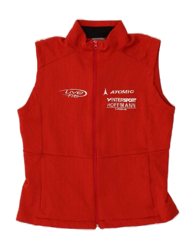 ATOMIC Womens Graphic Sleeveless Tracksuit Top Jacket UK 14 Large Red Fitted Jacket Loose Jacket Oversized Jacket ATOMIC Womens Graphic Sleeveless Tracksuit Top Jacket UK 14 Large Red Fitted Jacket Loose Jacket Oversized Jacket