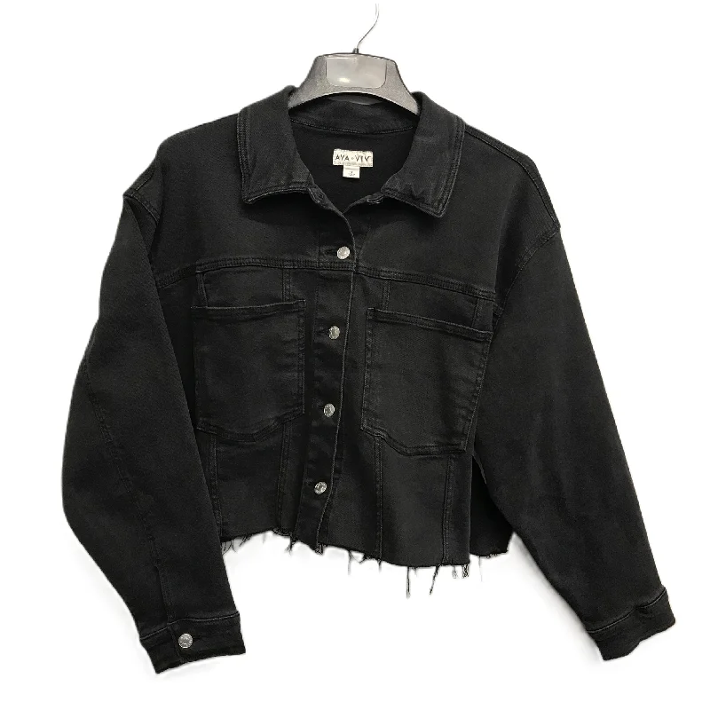 Black Jacket Denim By Ava & Viv, Size: 1x Herringbone Jacket Houndstooth Jacket Plaid Jacket Black Jacket Denim By Ava & Viv, Size: 1x Herringbone Jacket Houndstooth Jacket Plaid Jacket