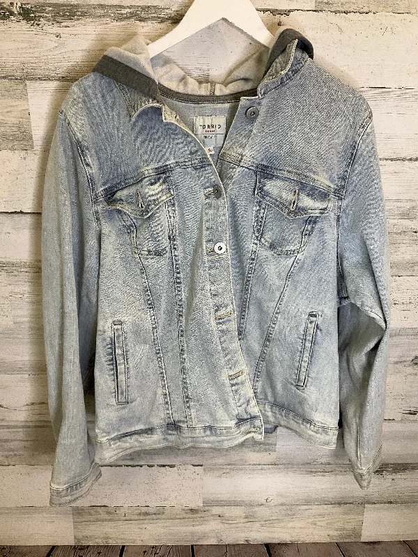 Blue Denim Jacket Denim Torrid, Size 4x Snapped Jacket Toggled Jacket Drawstring Jacket Blue Denim Jacket Denim Torrid, Size 4x Snapped Jacket Toggled Jacket Drawstring Jacket