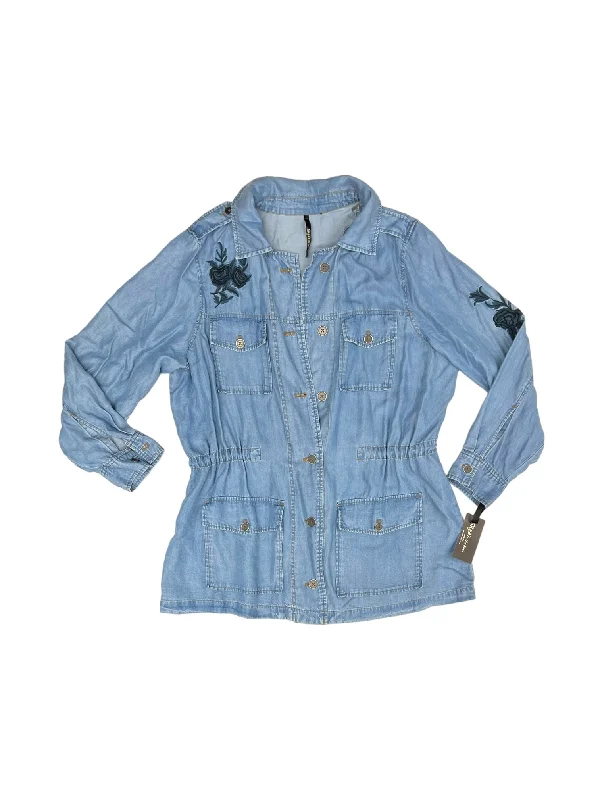 Blue Jacket Shirt Skyes The Limit, Size 1x Hooded Jacket Caped Jacket Shawl Collar Jacket Blue Jacket Shirt Skyes The Limit, Size 1x Hooded Jacket Caped Jacket Shawl Collar Jacket