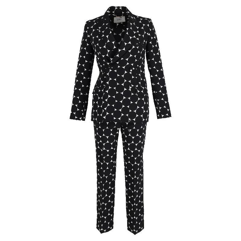 Erdem Freesia Double-Breasted Crepe Jacket and Pansy Trousers in Black Polyester Rayon Fabric Velvet Fabric Corduroy Fabric Erdem Freesia Double-Breasted Crepe Jacket and Pansy Trousers in Black Polyester Rayon Fabric Velvet Fabric Corduroy Fabric