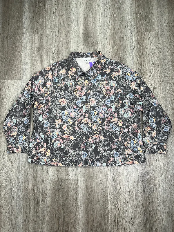Floral Print Jacket Denim Cj Banks, Size 2x Cotton Jacket Linen Jacket Terry Jacket Floral Print Jacket Denim Cj Banks, Size 2x Cotton Jacket Linen Jacket Terry Jacket