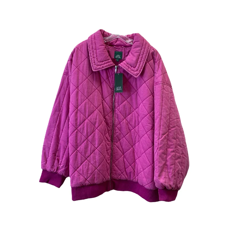 Fuschia Jacket Puffer & Quilted By Wild Fable, Size: 3x Cotton Jacket Linen Jacket Terry Jacket Fuschia Jacket Puffer & Quilted By Wild Fable, Size: 3x Cotton Jacket Linen Jacket Terry Jacket