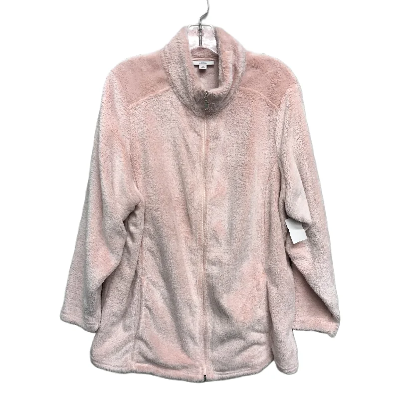 Jacket Fleece By Croft And Barrow In Pink, Size: 1x Welt Pockets Slit Pockets Flap Pockets Jacket Fleece By Croft And Barrow In Pink, Size: 1x Welt Pockets Slit Pockets Flap Pockets
