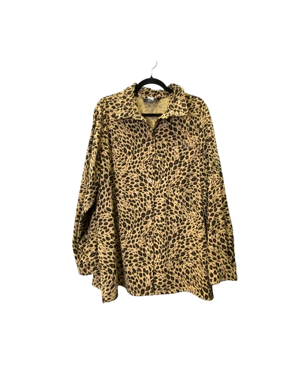 Jacket Shirt By Sag Harbor In Animal Print, Size: 3x Cotton Jacket Linen Jacket Terry Jacket Jacket Shirt By Sag Harbor In Animal Print, Size: 3x Cotton Jacket Linen Jacket Terry Jacket