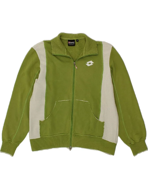 LOTTO Womens Tracksuit Top Jacket UK 14 Medium Green Colourblock Cotton Hoodie Zip-Up Jacket Button-Up Jacket LOTTO Womens Tracksuit Top Jacket UK 14 Medium Green Colourblock Cotton Hoodie Zip-Up Jacket Button-Up Jacket