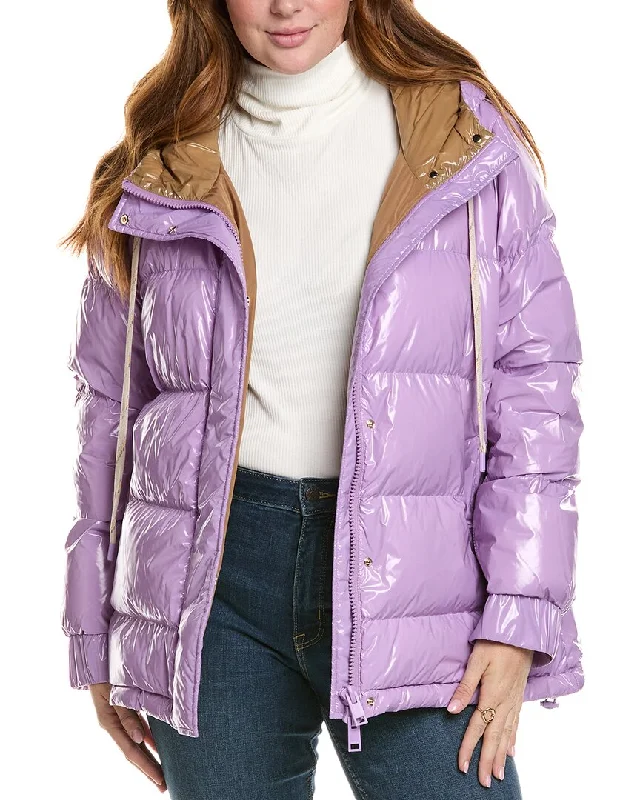 Marina Rinaldi Plus Paladino Quilted Jacket Boat Neck Shawl Collar Notched Collar