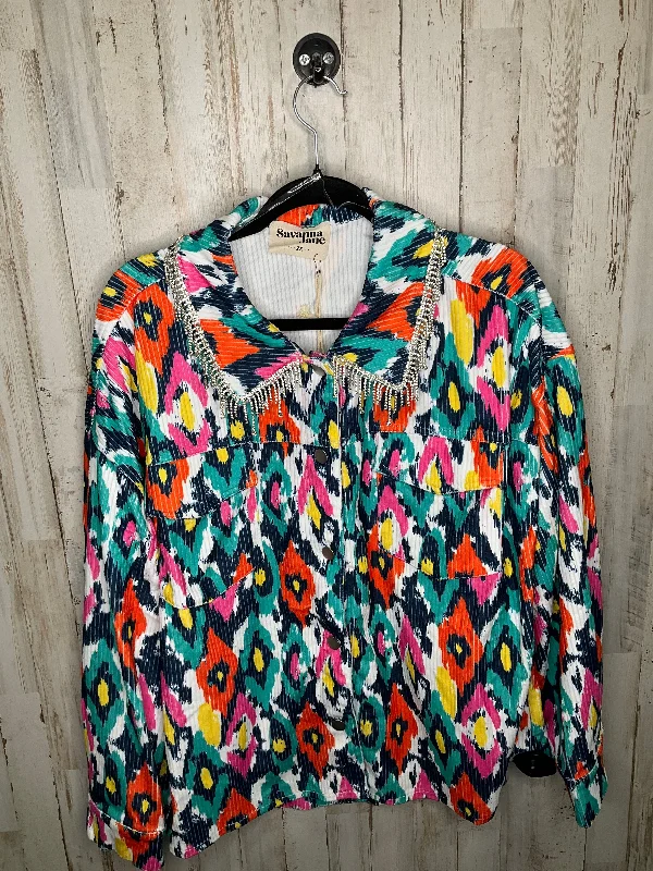 Multi-colored Jacket Other Savanna Jane, Size 2x Denim Jacket Leather Jacket Suede Jacket Multi-colored Jacket Other Savanna Jane, Size 2x Denim Jacket Leather Jacket Suede Jacket