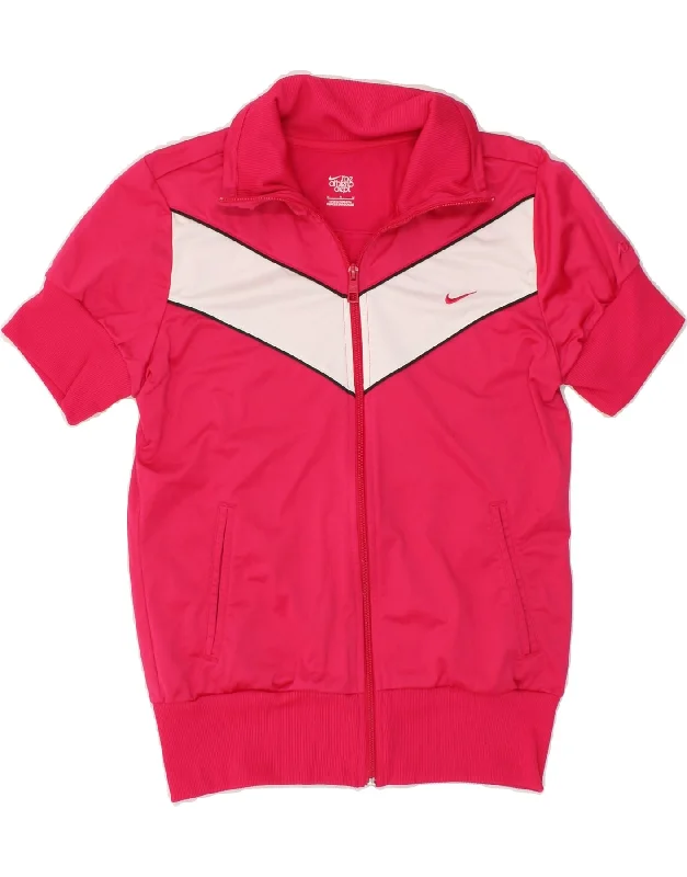 NIKE Womens Short Sleeve Tracksuit Top Jacket UK 14 Medium Pink Insulated Jacket Fitted Jacket Loose Jacket NIKE Womens Short Sleeve Tracksuit Top Jacket UK 14 Medium Pink Insulated Jacket Fitted Jacket Loose Jacket