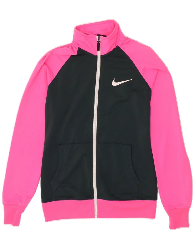 NIKE Womens Tracksuit Top Jacket UK 10 Small Pink Colourblock Polyester Tiered Jacket Buttoned Jacket Zippered Jacket NIKE Womens Tracksuit Top Jacket UK 10 Small Pink Colourblock Polyester Tiered Jacket Buttoned Jacket Zippered Jacket