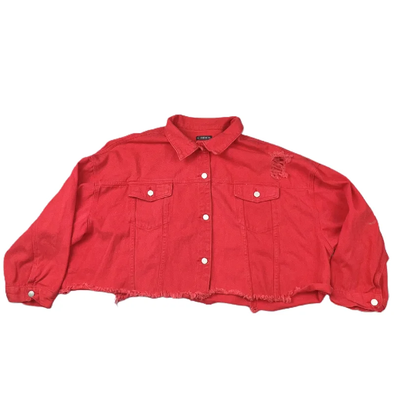Red Denim Jacket Denim By Shein, Size: 4x Herringbone Jacket Checkered Jacket Solid Jacket Red Denim Jacket Denim By Shein, Size: 4x Herringbone Jacket Checkered Jacket Solid Jacket
