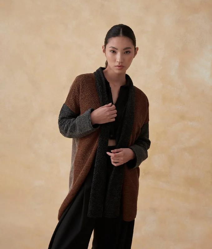 New ABBA modified long cardigan Rayon Fabric Velvet Fabric Corduroy Fabric