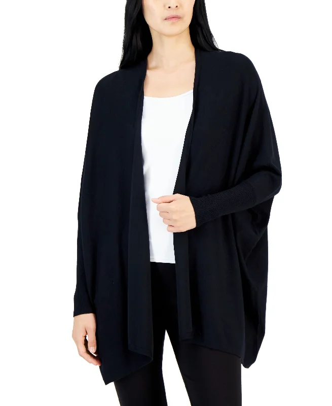 Alfani Womens Poncho Cardigan Sweater Jersey Fabric Tulle Fabric Batik Fabric