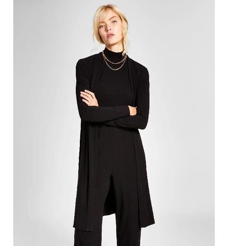 And Now This Womens Maxi Ribbed Duster Cardigan Stylish Fashionable Trendy