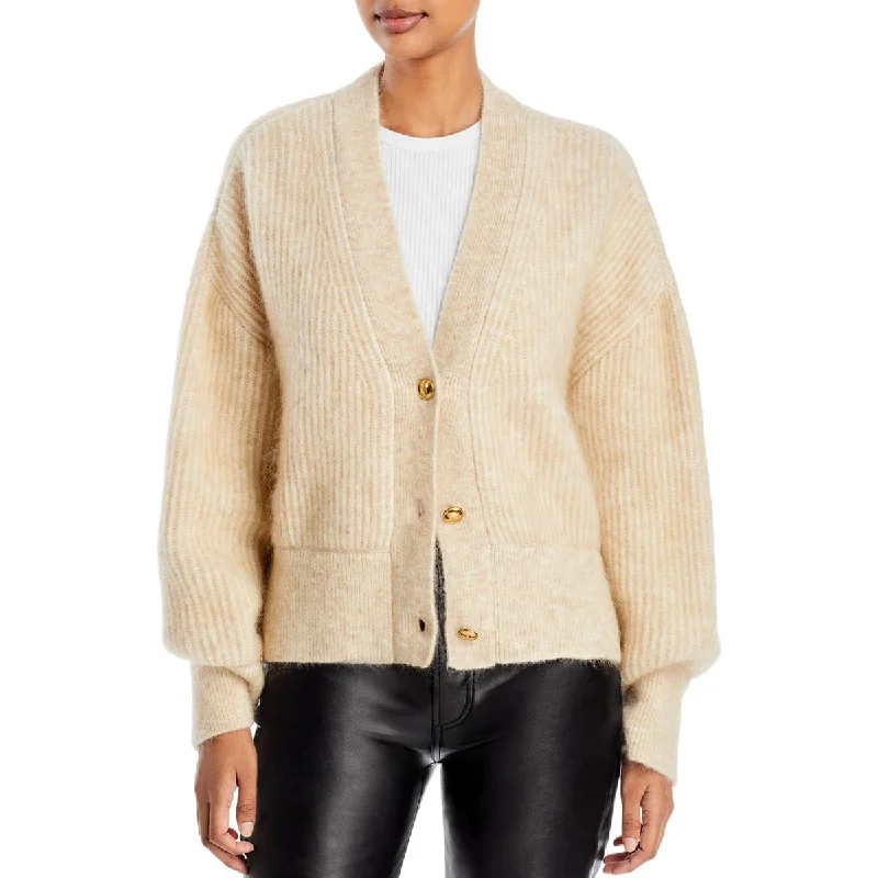 Anine Bing Womens Maxwell Deep V Button Down Cardigan Sweater Spandex Blend Rayon Blend Denim Blend Anine Bing Womens Maxwell Deep V Button Down Cardigan Sweater Spandex Blend Rayon Blend Denim Blend