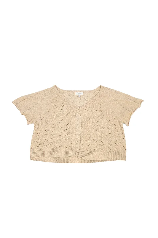 Capture - Short Sleeve Cardigan Tailored Straight A-Line