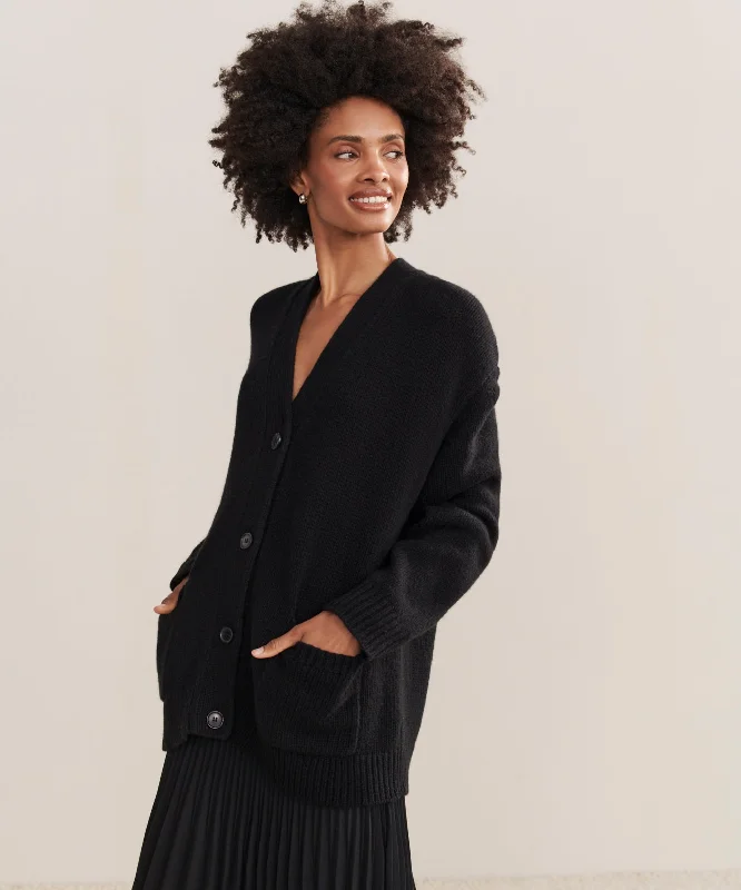 Cashmere Spencer Cardigan Notch Collar Peter Pan Collar Cowl Neck