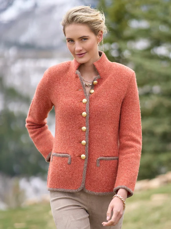 Cecilia Soft Wool Cardigan Print Jacquard Patchwork