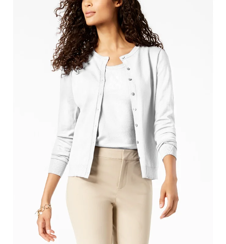 Charter Club Button Cardigan Terry Terry Cloth Terry Knit