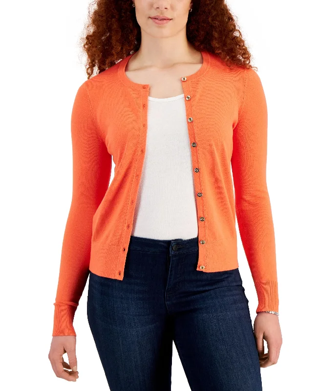 Charter Club Button Cardigan Front Pockets Side Pockets Patch Pockets