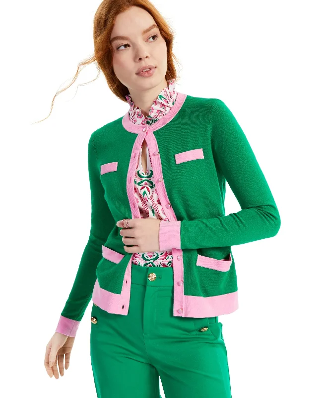 Charter Club Colorblocked Cardigan Fitted Loose Oversized