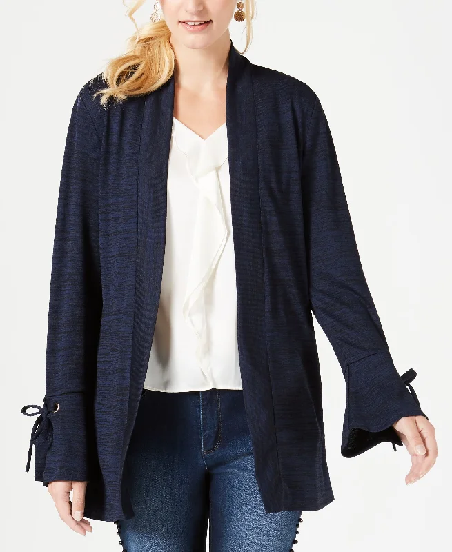 Marled Split-Cuff Cardigan Fleece Cardigan Nylon Polyester
