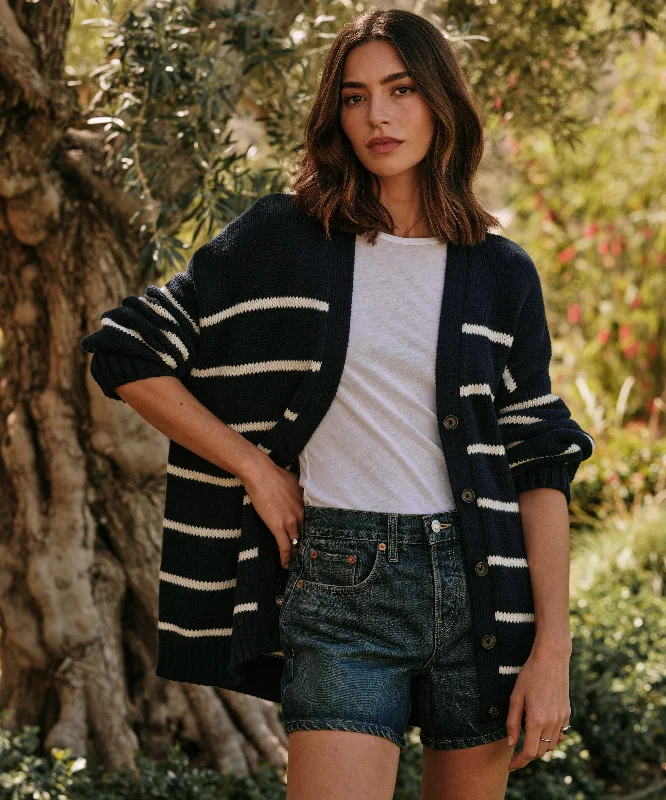 Chloe Cardigan Denim Fabric Leather Fabric Suede Fabric
