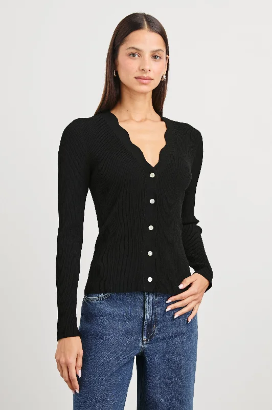 DITA CARDIGAN - BLACK Elegant Classic Vintage