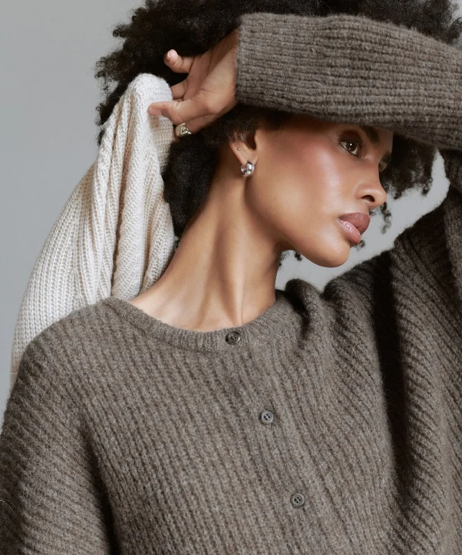 Hayes Crewneck Cardigan Zippered Buttoned Snapped