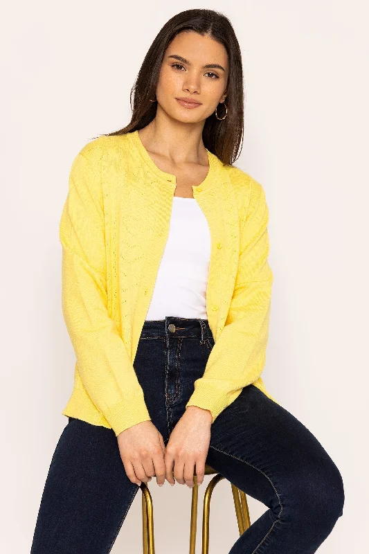 Heart Cardigan in Yellow Cotton Fabric Linen Fabric Terry Fabric