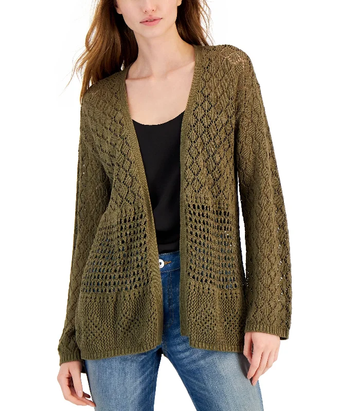 INC International Concepts Womens Crochet Cardigan Chenille Fabric Brocade Fabric Lace Fabric INC International Concepts Womens Crochet Cardigan Chenille Fabric Brocade Fabric Lace Fabric