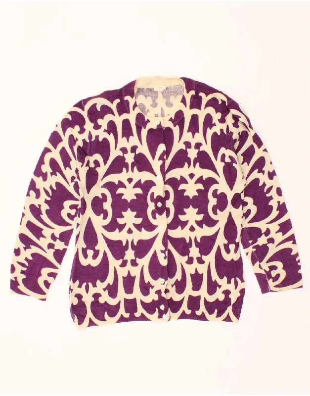 J. CREW Womens Abstract Pattern Cardigan Sweater UK 10 Small Purple Thin Thick Dense J. CREW Womens Abstract Pattern Cardigan Sweater UK 10 Small Purple Thin Thick Dense