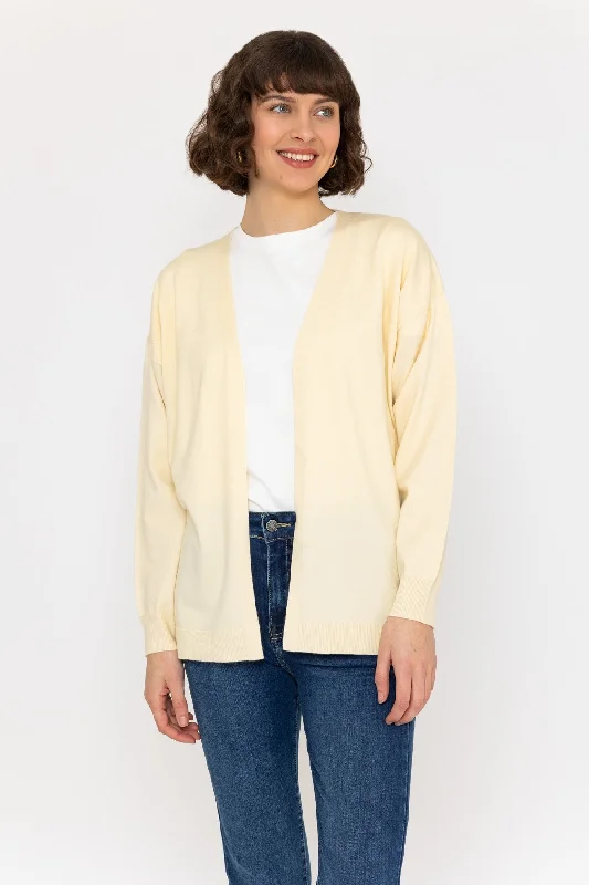 Long Line Cardigan in Cream Soft Cozy Warm