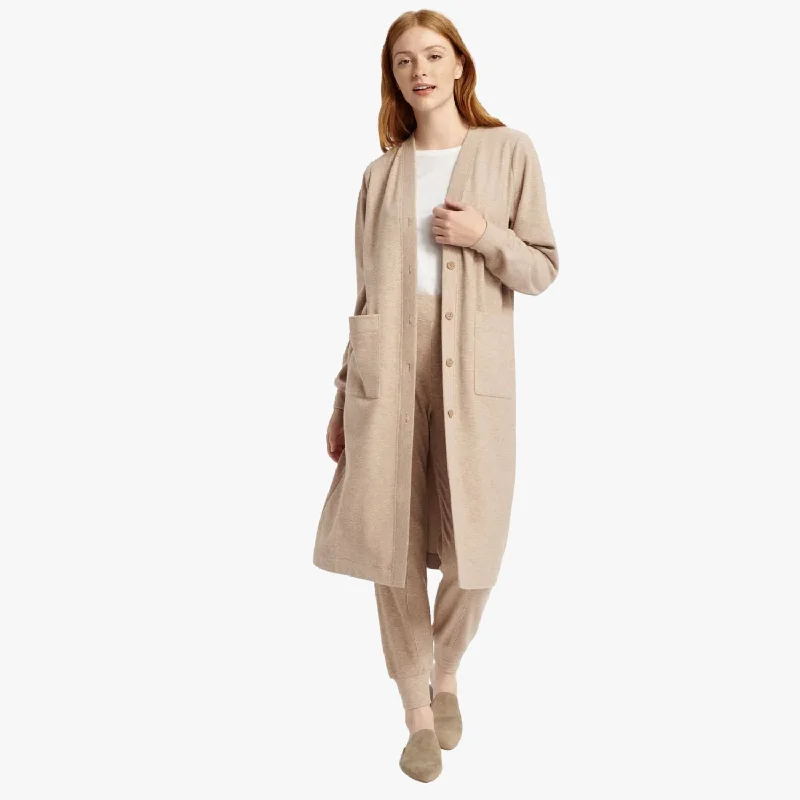 Norwood Fleece Cardigan (Heather Toast) Lace Blend Ribbed Blend Corduroy Blend