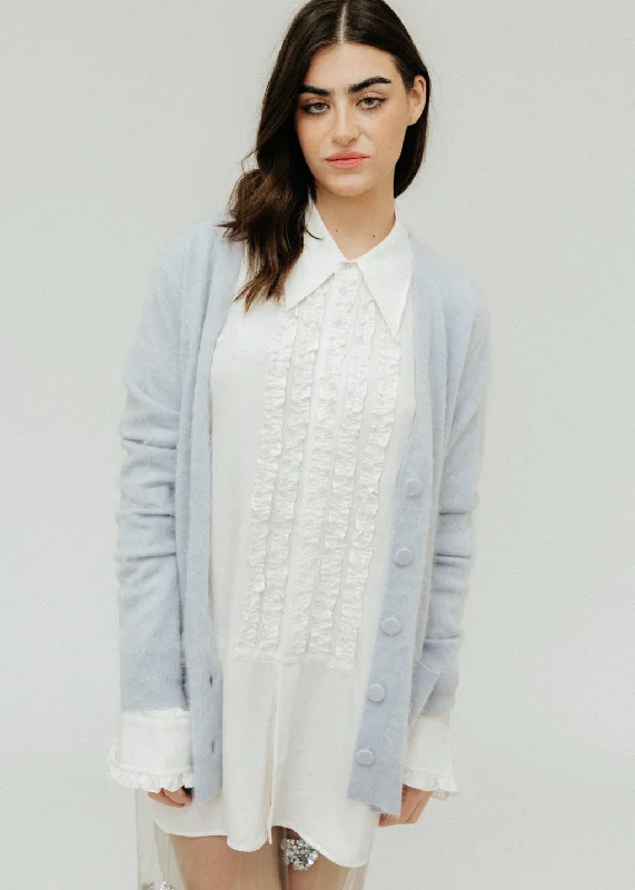 RE/DONE Brushed Cashmere Tailored Cardigan Herringbone Houndstooth Plaid