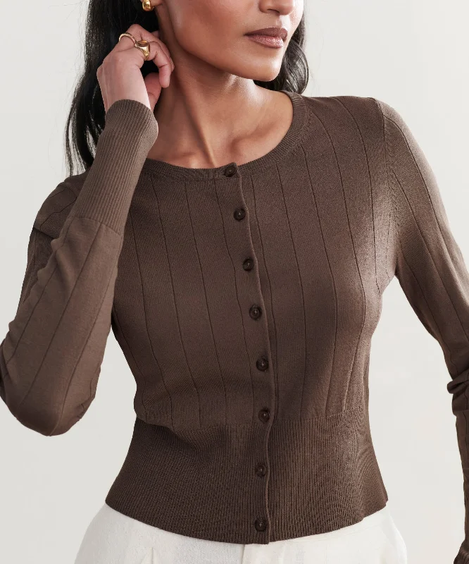 Ribbed Finley Cardigan Mesh Cardigan Canvas Denim