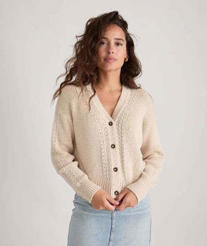 Robin Crop Cardigan Real Fur Shearling Chenille