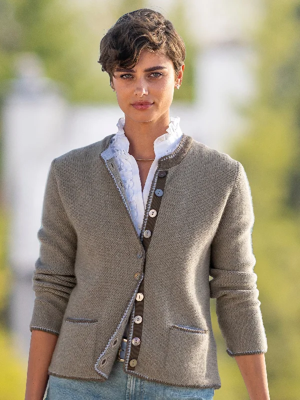 Sonja Wool Cardigan Chenille Blend Fleece Blend Nylon Blend