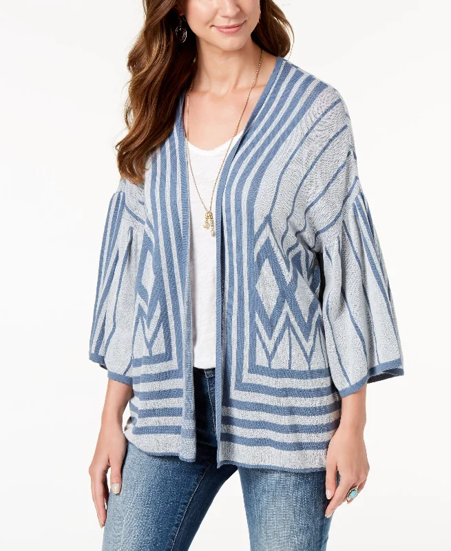 Style & Co Cotton Printed Drop Sleeve Cardigan Lace Blend Ribbed Blend Corduroy Blend
