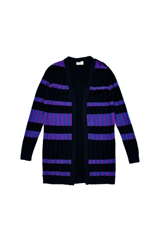 Tanya Taylor - Striped Cardigan Boat Neck Shawl Collar Notched Collar