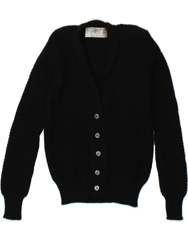 VINTAGE Womens Cardigan Sweater UK 10 Small Black Acrylic Asymmetrical,ymmetric Pencil Cardigan VINTAGE Womens Cardigan Sweater UK 10 Small Black Acrylic Asymmetrical,ymmetric Pencil Cardigan