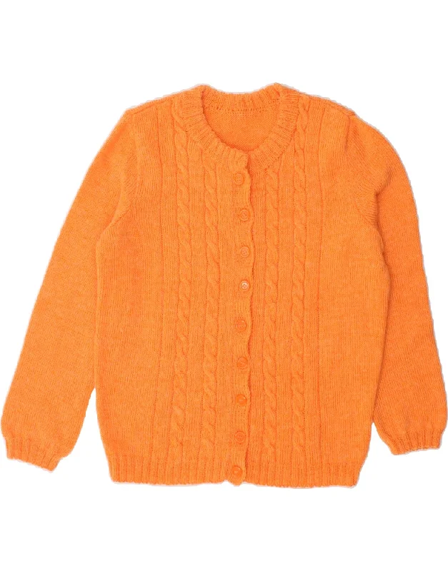 VINTAGE Womens Cardigan Sweater UK 14 Medium Orange Satin Fabric Silk Fabric Chiffon Fabric VINTAGE Womens Cardigan Sweater UK 14 Medium Orange Satin Fabric Silk Fabric Chiffon Fabric