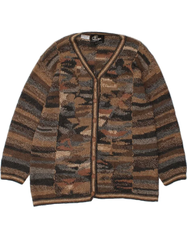 VINTAGE Womens Cardigan Sweater UK 18/20 XL Brown Fair Isle Alpaca Wool Plaid Cardigan Polka Dot Checkered VINTAGE Womens Cardigan Sweater UK 18/20 XL Brown Fair Isle Alpaca Wool Plaid Cardigan Polka Dot Checkered