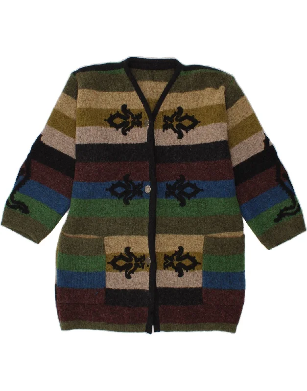 VINTAGE Womens Cardigan Sweater UK 18 XL Multicoloured Fair Isle Stylish Fashionable Trendy VINTAGE Womens Cardigan Sweater UK 18 XL Multicoloured Fair Isle Stylish Fashionable Trendy