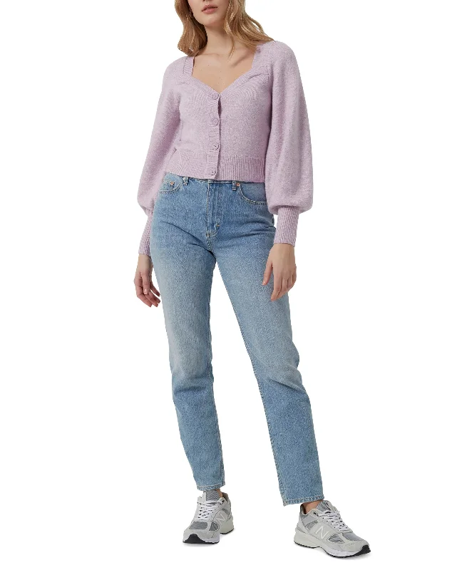 Women's Libby Vhari Cardigan Denim Fabric Leather Fabric Suede Fabric